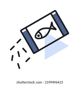 Pet Fish Feed Vector Isolated Icon. Pet Animal Sign. Graph Symbol For Pet And Veterinary Web Site And Apps Design, Logo, App, UI