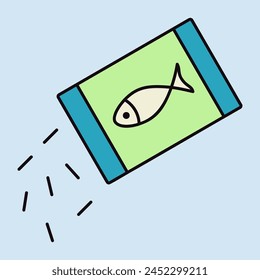 Pet fish feed vector isolated icon. Pet animal sign. Graph symbol for pet and veterinary web site and apps design, logo, app, UI