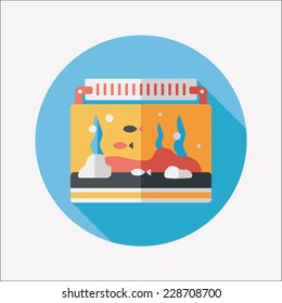 Pet fish flat icon with long shadow,eps10