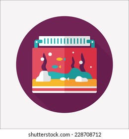 Pet fish flat icon with long shadow,eps10