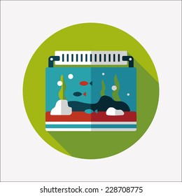 Pet fish flat icon with long shadow,eps10