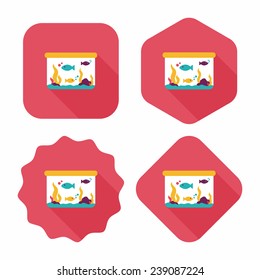 Pet fish flat icon with long shadow, eps10