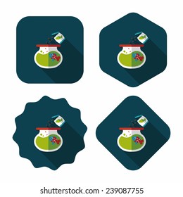Pet fish flat icon with long shadow, eps10