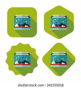 Pet fish flat icon with long shadow,eps10
