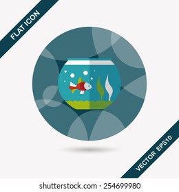 Pet fish flat icon with long shadow,eps10
