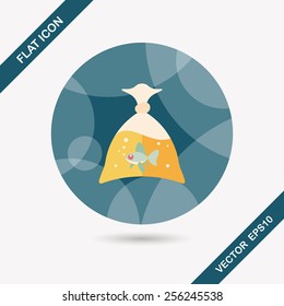 Pet fish flat icon with long shadow,eps10