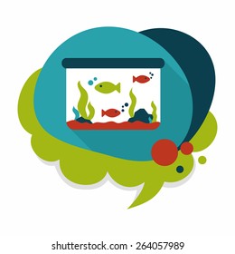 Pet fish flat icon with long shadow,eps10