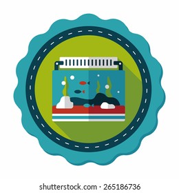 Pet fish flat icon with long shadow,eps10