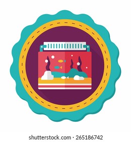 Pet fish flat icon with long shadow,eps10