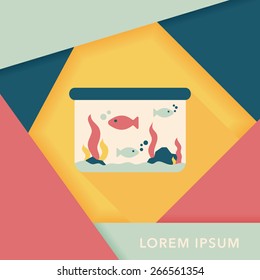 Pet fish flat icon with long shadow,eps10