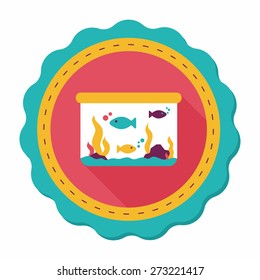 Pet fish flat icon with long shadow,eps10