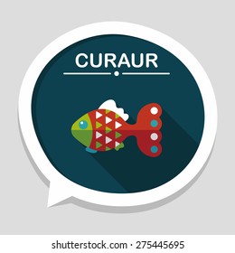Pet fish flat icon with long shadow,eps10