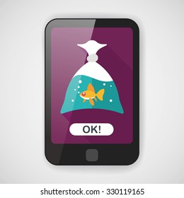 Pet fish flat icon with long shadow,eps10