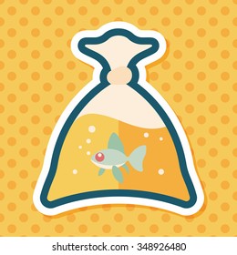 Pet fish flat icon with long shadow,eps10