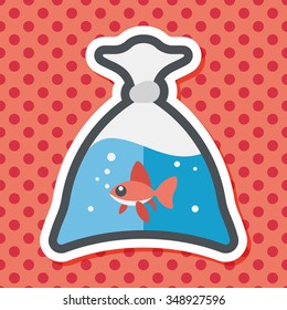 Pet fish flat icon with long shadow,eps10