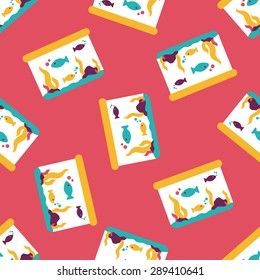 Pet fish flat icon,eps10 seamless pattern background