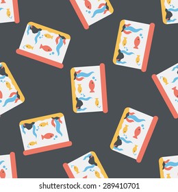 Pet fish flat icon,eps10 seamless pattern background