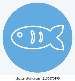 Pet Fish I Icon in trendy blue eyes style isolated on soft blue background