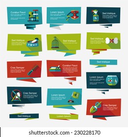 Pet flat banner design background set, eps10