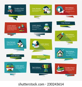 Pet flat banner design background set, eps10