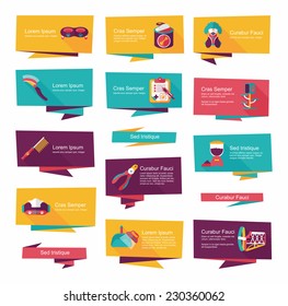 Pet flat banner design background set, eps10