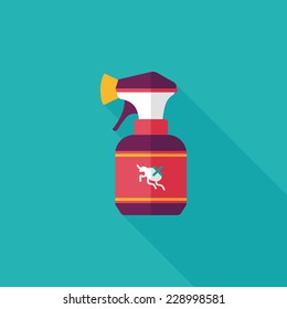 Pet flea spray flat icon with long shadow,eps10