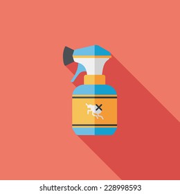 Pet flea spray flat icon with long shadow,eps10