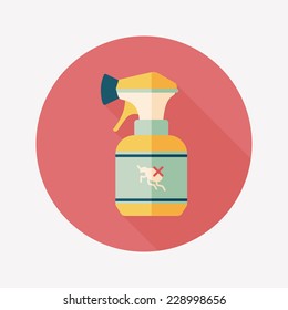 Pet flea spray flat icon with long shadow,eps10