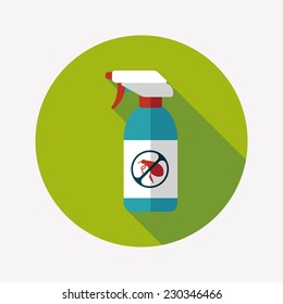 Pet flea spray flat icon with long shadow,eps10