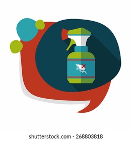 Pet flea spray flat icon with long shadow,eps10