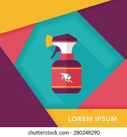 Pet flea spray flat icon with long shadow,eps10