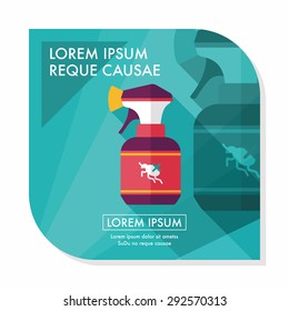 Pet flea spray flat icon with long shadow,eps10
