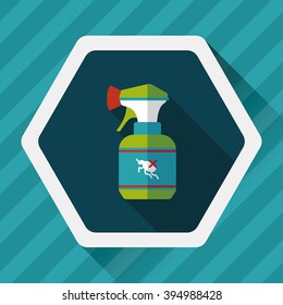 Pet flea spray flat icon with long shadow,eps10