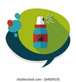 Pet flea sprays flat icon wtih long shadow, eps10