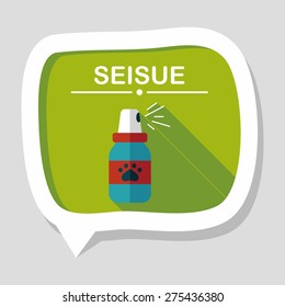 Pet flea sprays flat icon wtih long shadow, eps10
