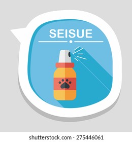 Pet flea sprays flat icon wtih long shadow, eps10