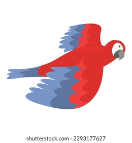Pet flight icon cartoon vector. Macaw parrot. Tropical bird