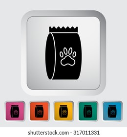Pet food bag icon. Flat vector related icon for web and mobile applications. It can be used as - logo, pictogram, icon, infographic element. Vector Illustration.