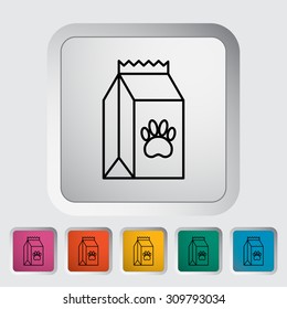Pet food bag icon. Line flat vector related icon for web and mobile applications. It can be used as - logo, pictogram, icon, infographic element. Vector Illustration. 
