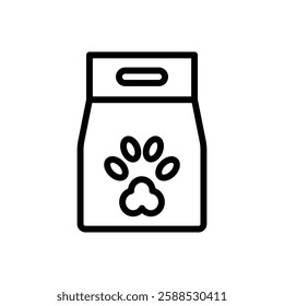 Pet food bag icon logo sign set vector outline