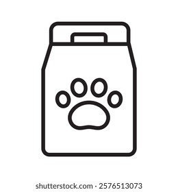 Pet food bag icon Outline vector for web ui