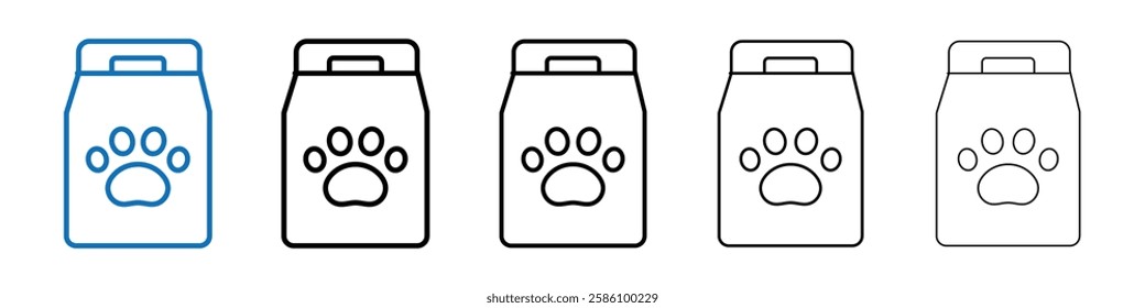 Pet food bag icon Outline vector logo for web ui