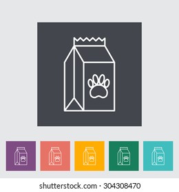 Pet food bag icon. Thin line flat vector related icon for web and mobile applications. It can be used as - logo, pictogram, icon, infographic element. Vector Illustration. 