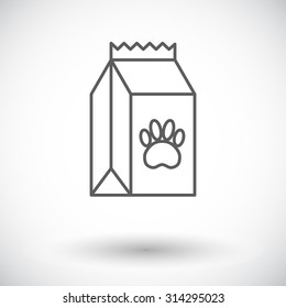 Pet food bag icon. Thin line flat vector related icon for web and mobile applications. It can be used as - logo, pictogram, icon, infographic element. Vector Illustration. 