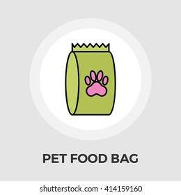 Pet food bag icon vector. Flat icon isolated on the white background. Editable EPS file. Vector illustration.
