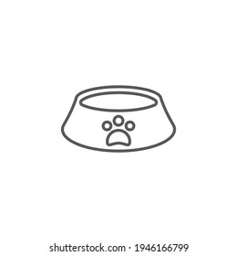 Pet food bowl for cat or dog icon isolated on white background. Dog or cat paw print. Set icons colorful square buttons. Vector Illustration