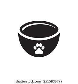 Pet food bowl icon logo silhouette design template illustration