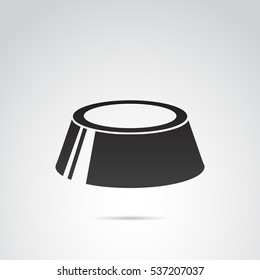 Pet food bowl icon on white background. Vector art.