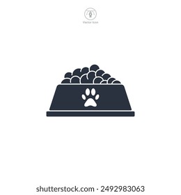 Pet Food Bowl icon symbol vector illustration isolated on white background