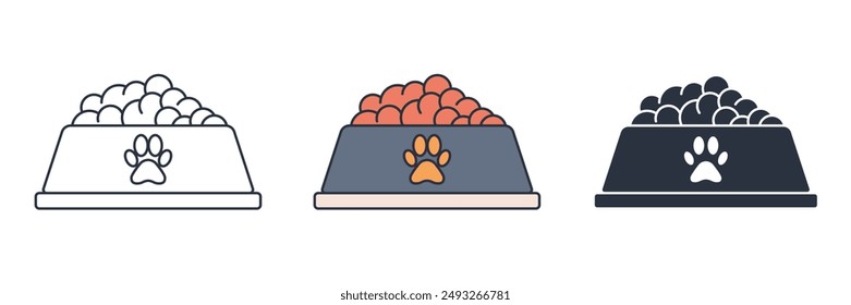 Pet Food Bowl icon symbol vector illustration isolated on white background